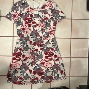 Kenzie womens black red and white floral dress size medium